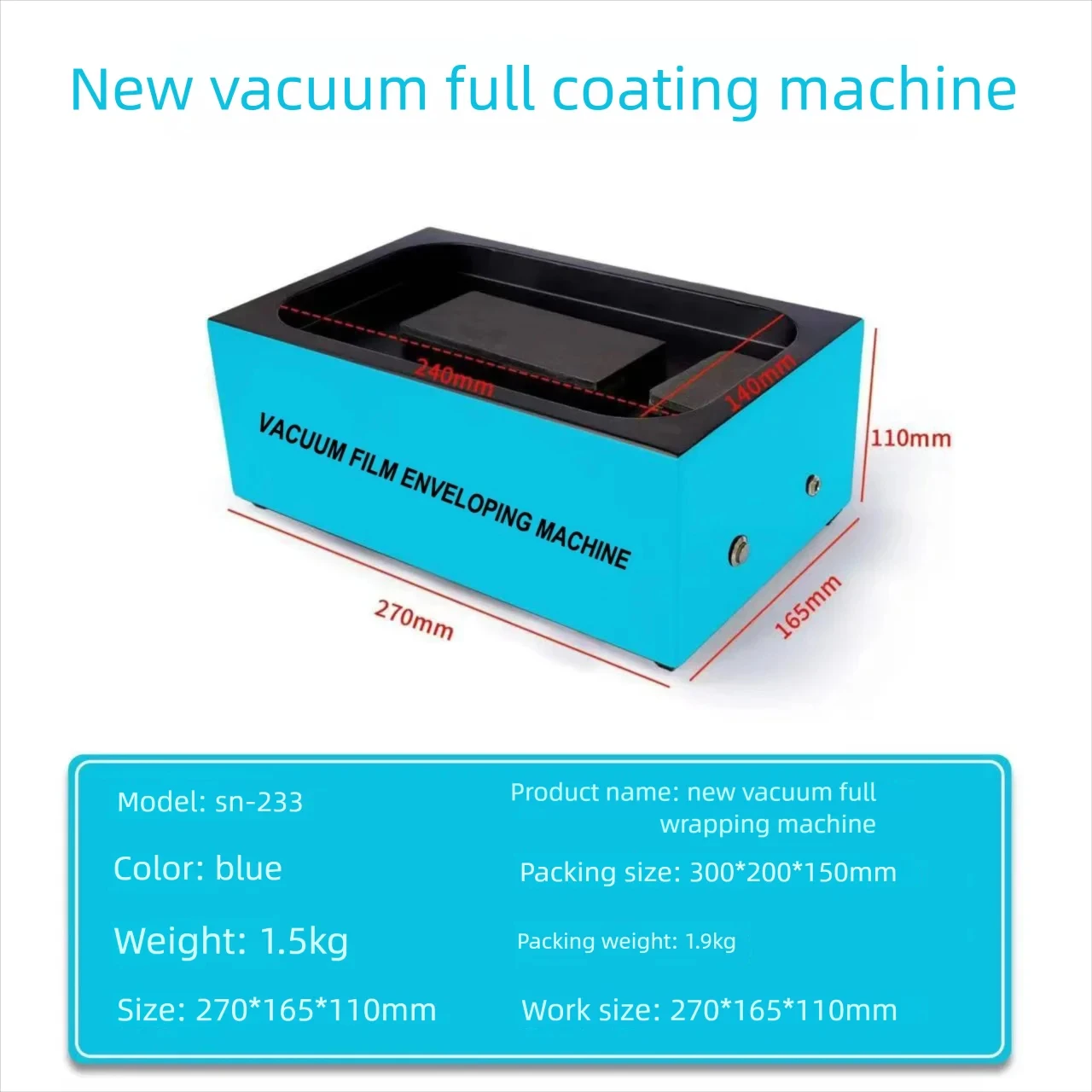 FONLYU New A4 Vacuum Envelope Machine for iPhone 17 Pro Max Color Change Full-Cover Film Coating Laminating Wrapping Machine
