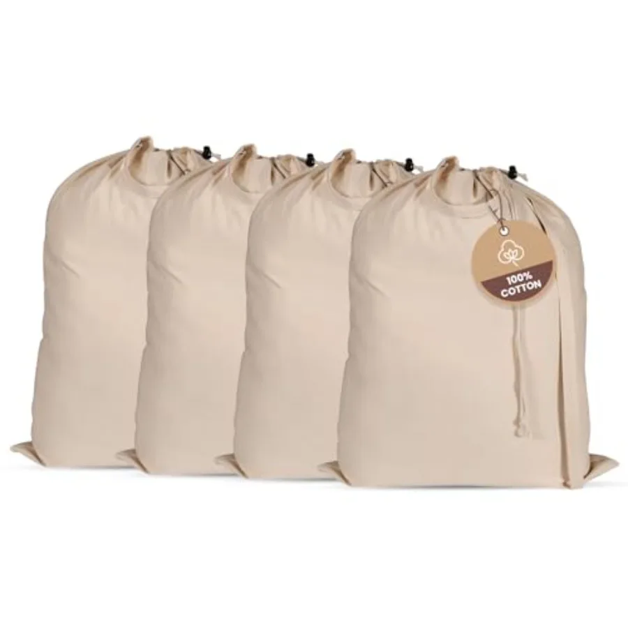 

LFH Home Extra Large 100 Cotton Canvas Laundry Bag with Drawstring Reinforced Handles Heavy-Duty Washable Multi-Use for Home Tr