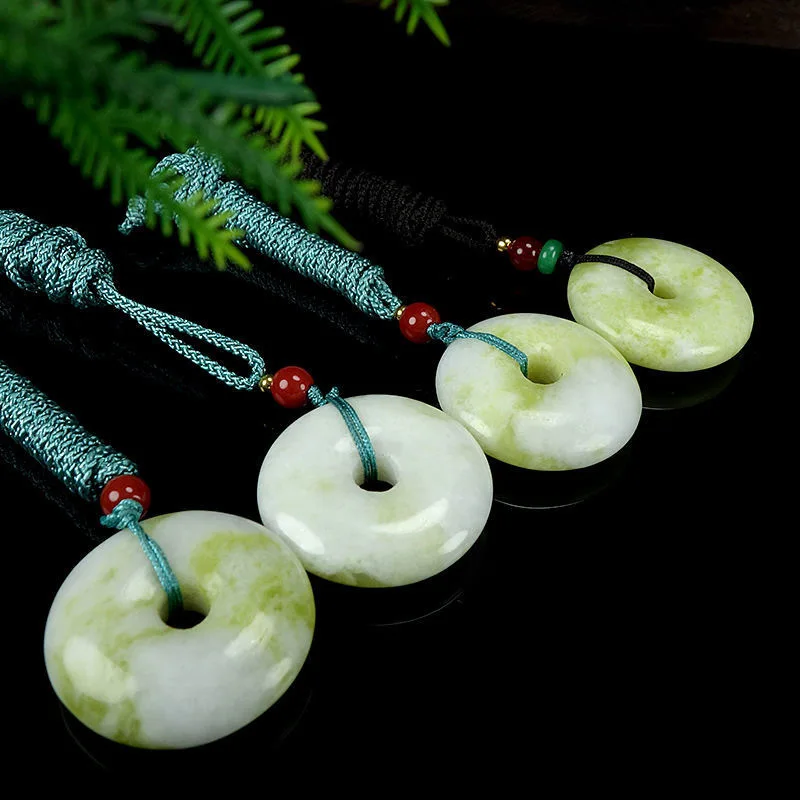 Lantian Jade Ping An Buckle Pendant Lantian Floating Flower Jade Buckle Men's and Women's Lovers