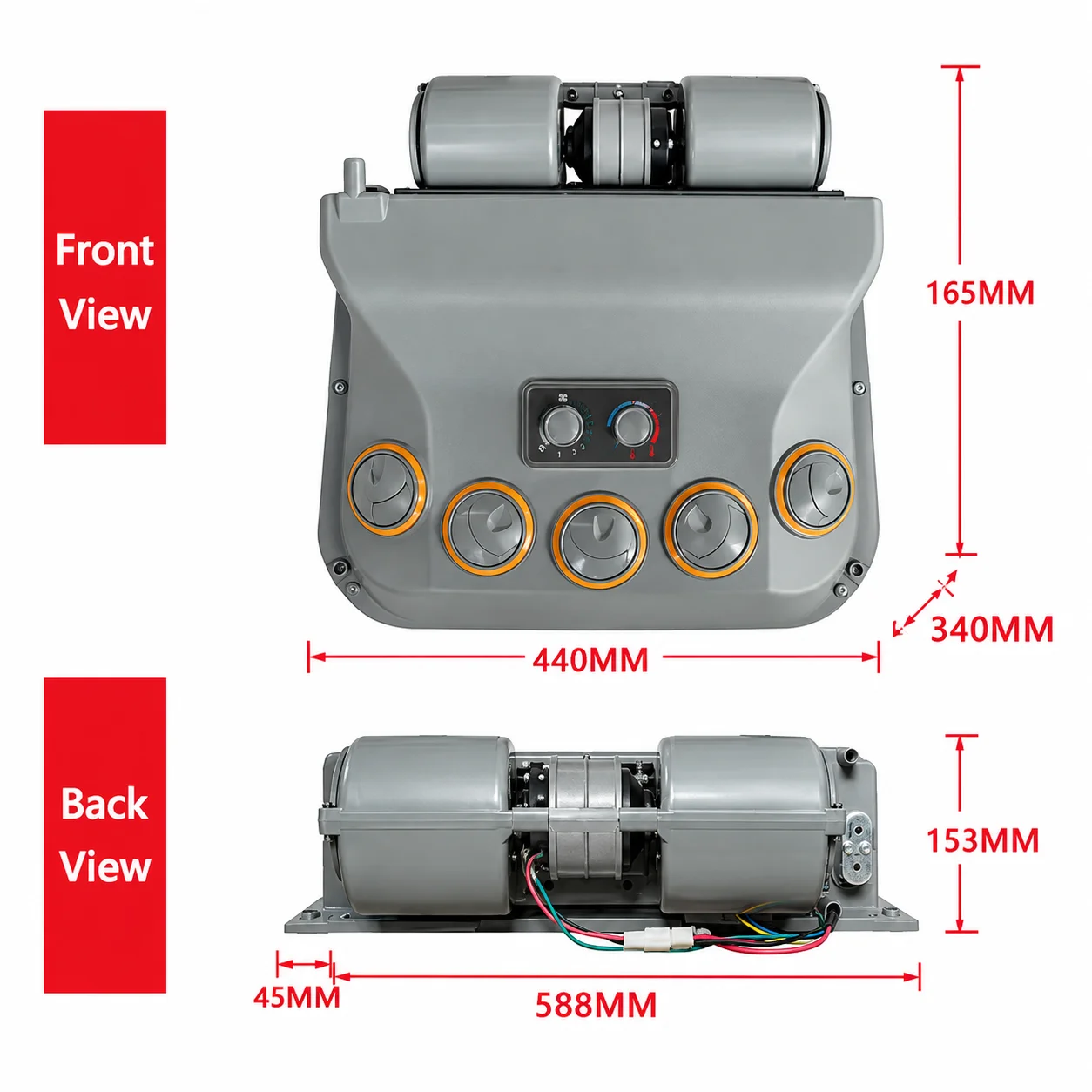 12V Ceiling Mounted Air Conditioner with Concealed External Unit Suitable for RVs,Large Trucks,Cruise Ships,Outdoor Work Vehicle