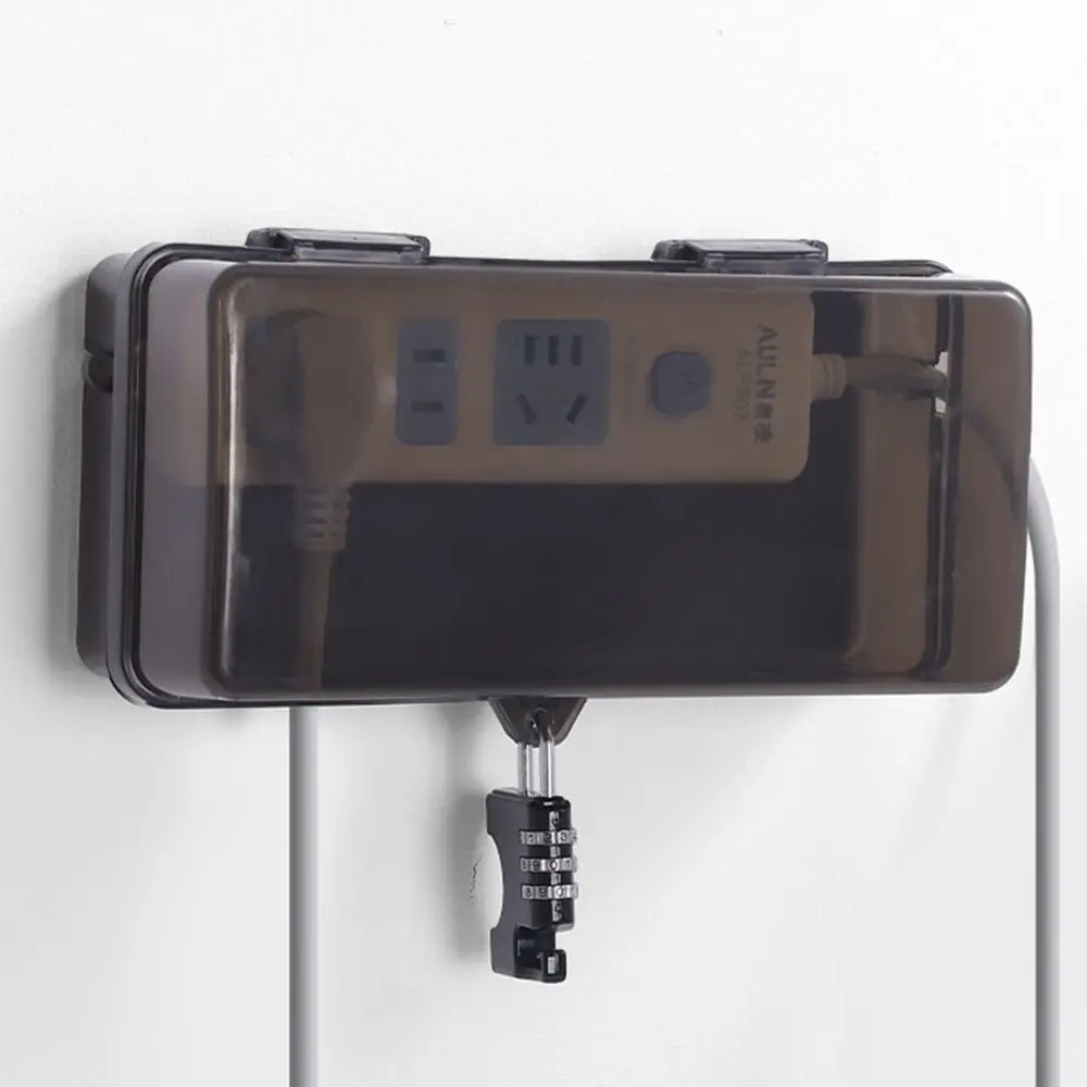 Anti-theft Plug Box Waterproof Plastic Cable Management Box Weatherproof Protect Outlet Power Strip Storage Box Outdoor