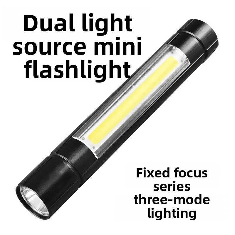 Dual-Light Mini LED Zoomable Flashlight - Super Bright, USB Rechargeable, Long Battery Life, COB Side Light, Compact & Portable