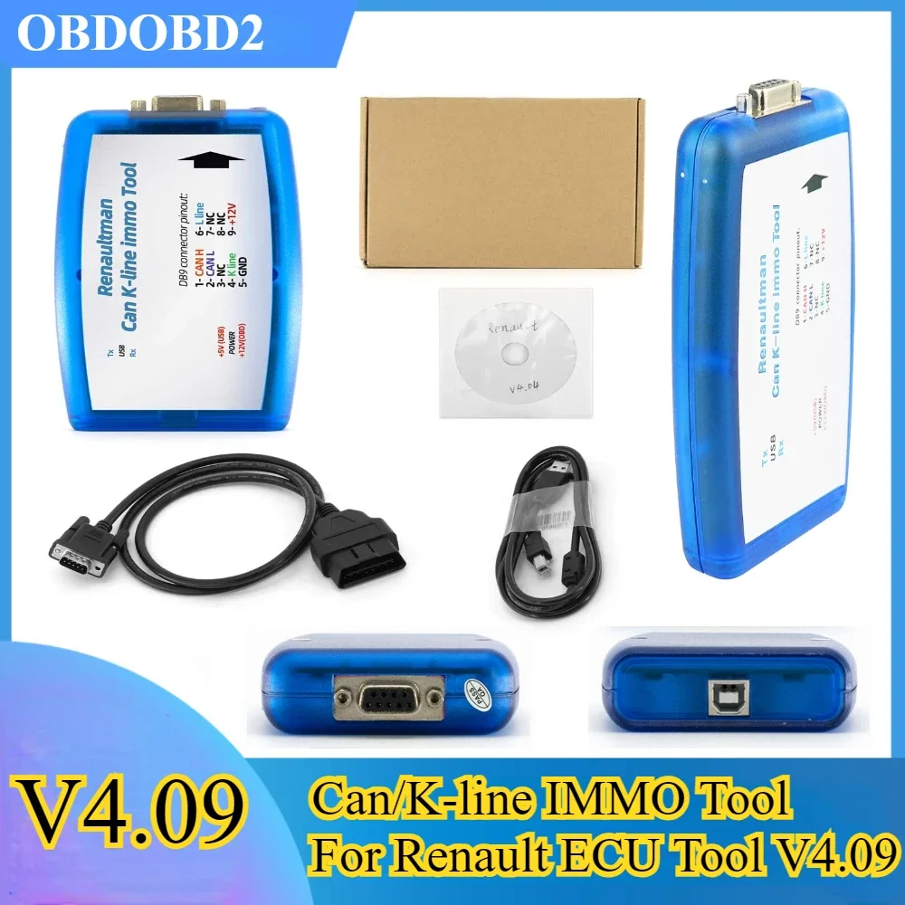 NEW For Renaultman Can K-line Immo Tool V4.09 for Renault CAN /K-line Immo Tool OBD2 Auto ECU Programmer Read/Write EEPROM V4.06