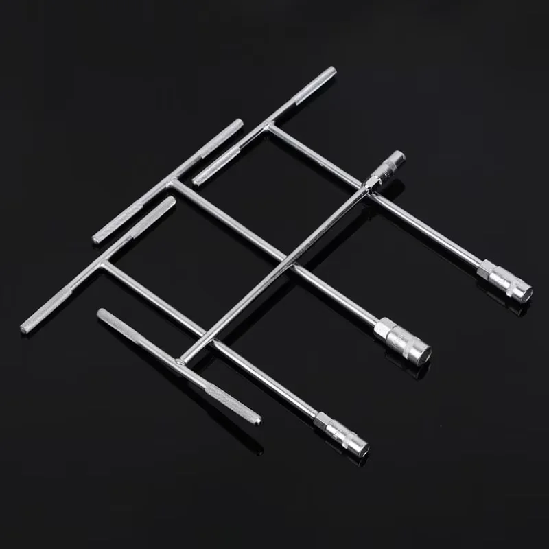 4PCS 8/10/12/14mm Tipo T Chiave a bussola esagonale universale CR-V Acciaio Allunga Chiave a brugola Maniglia antiscivolo Chiave per la riparazione auto