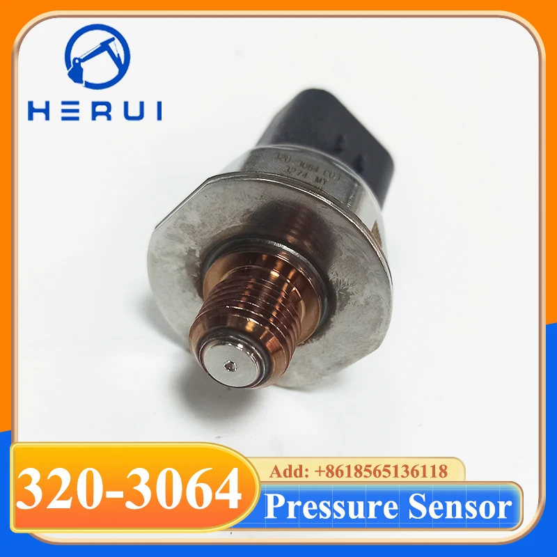 Fuel Rail Pressure Sensor 1000048495 3203064 320-3064 for Tractor 621K D7E D8T D9T Engine C13 C15 C18
