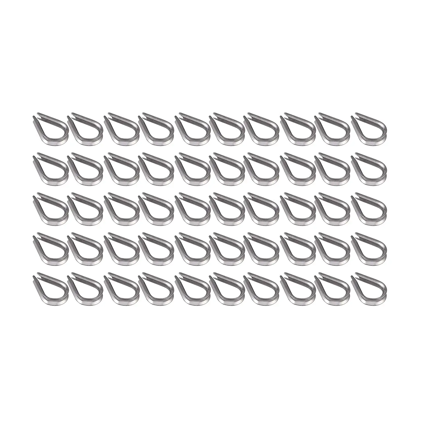 B69C Cable Ferrule 100Pcs 1/8Inch Crimping Loop Sleeve Crimps 50Pcs M3 Stainless Steel Thimble Rigging For Wire Rope Cable