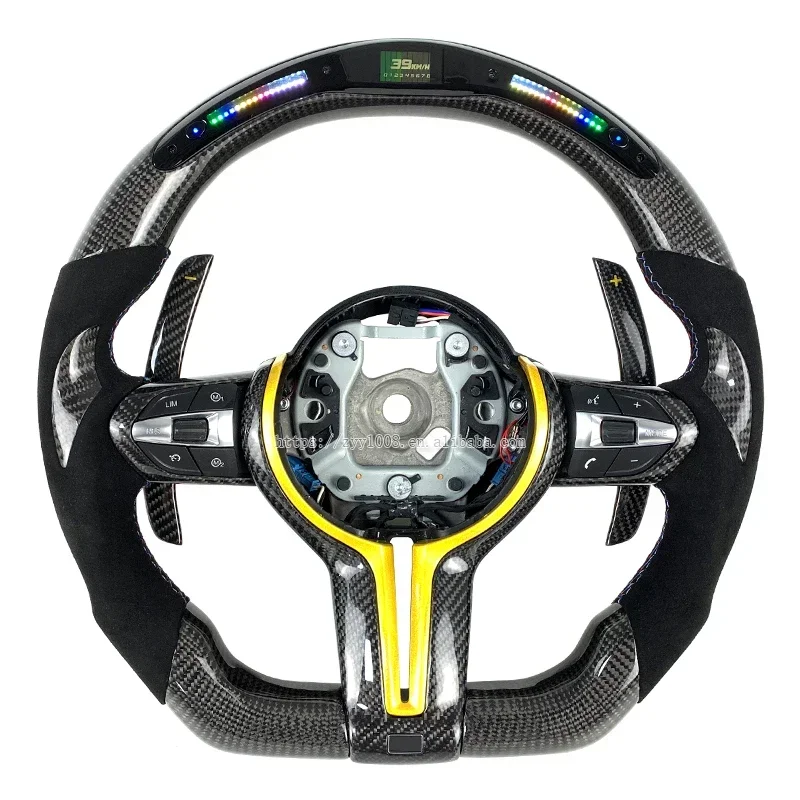 

2012-2024 for F10 F11 F20 F21 F22 F34 F32 F30 F87 F80 LED Customized Alcantara Carbon Fiber Steering Wheel Car Interior