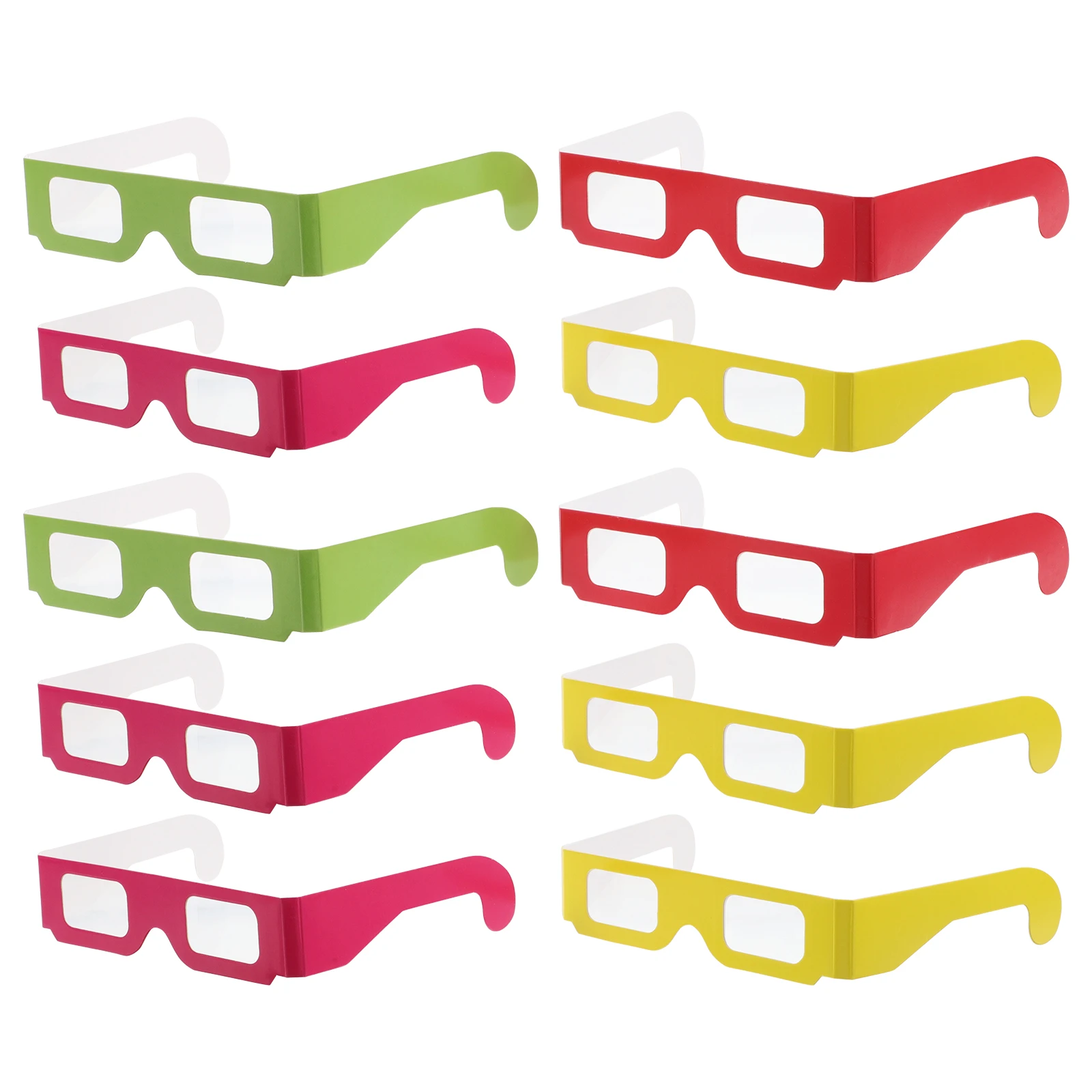 20 Stück 3D-Brille, Herzbeugung, Rave, faltbar, Neonbeugungsbrille, Festival, Kaleidoskop, Papier, Regenbogen, Neon – Detail 1