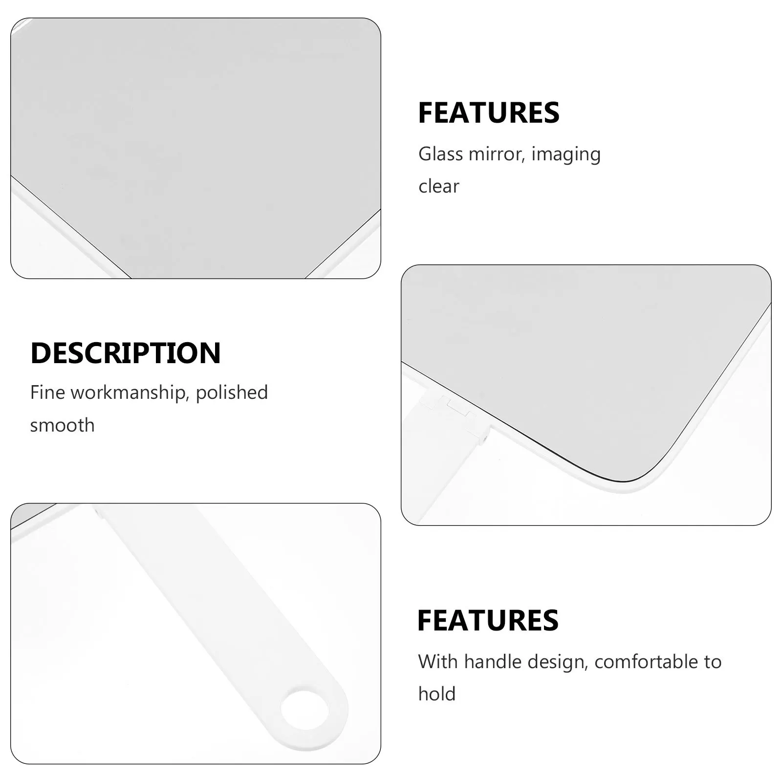 مرآة محمولة قابلة للطي للمكياج والسفر، مرآة سطح مكتب ممتازة، تصميم بسيط ومستقر مناسب للحلاقة المنزلية #6