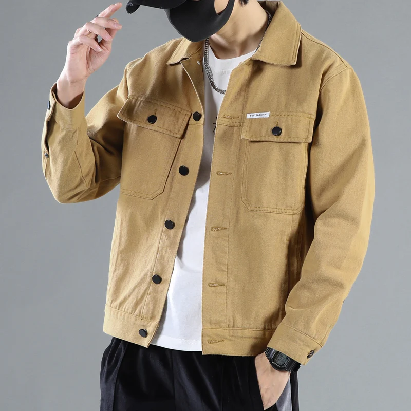 

Windproof Denim Jacket Fashion Casual Style Outwear Top Quality Comfortable Men Clothing Lapel Single Breasted Roupas Masculinas