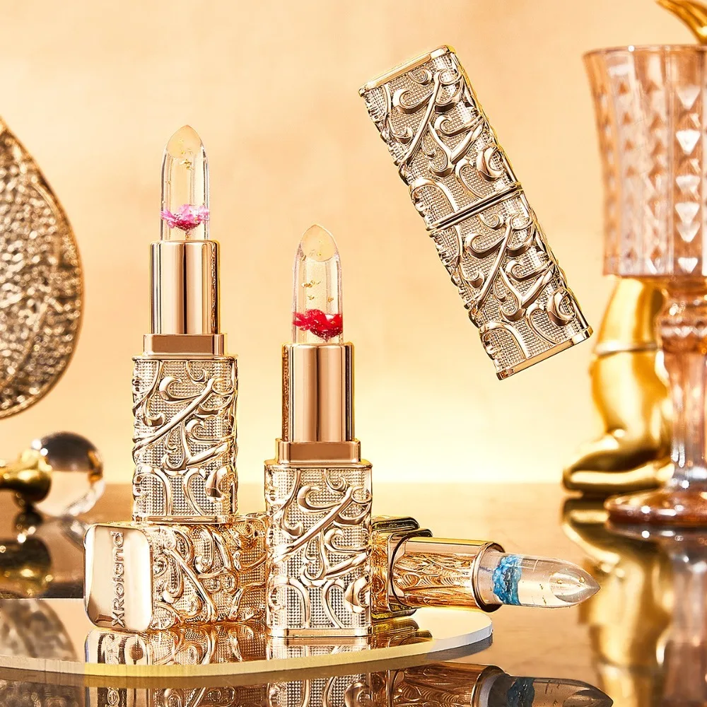 Rouge à lèvres hydratant clair, sensible à la température, finition mate, brillant à lèvres à couleur changeante, fleur longue durée à l'intérieur