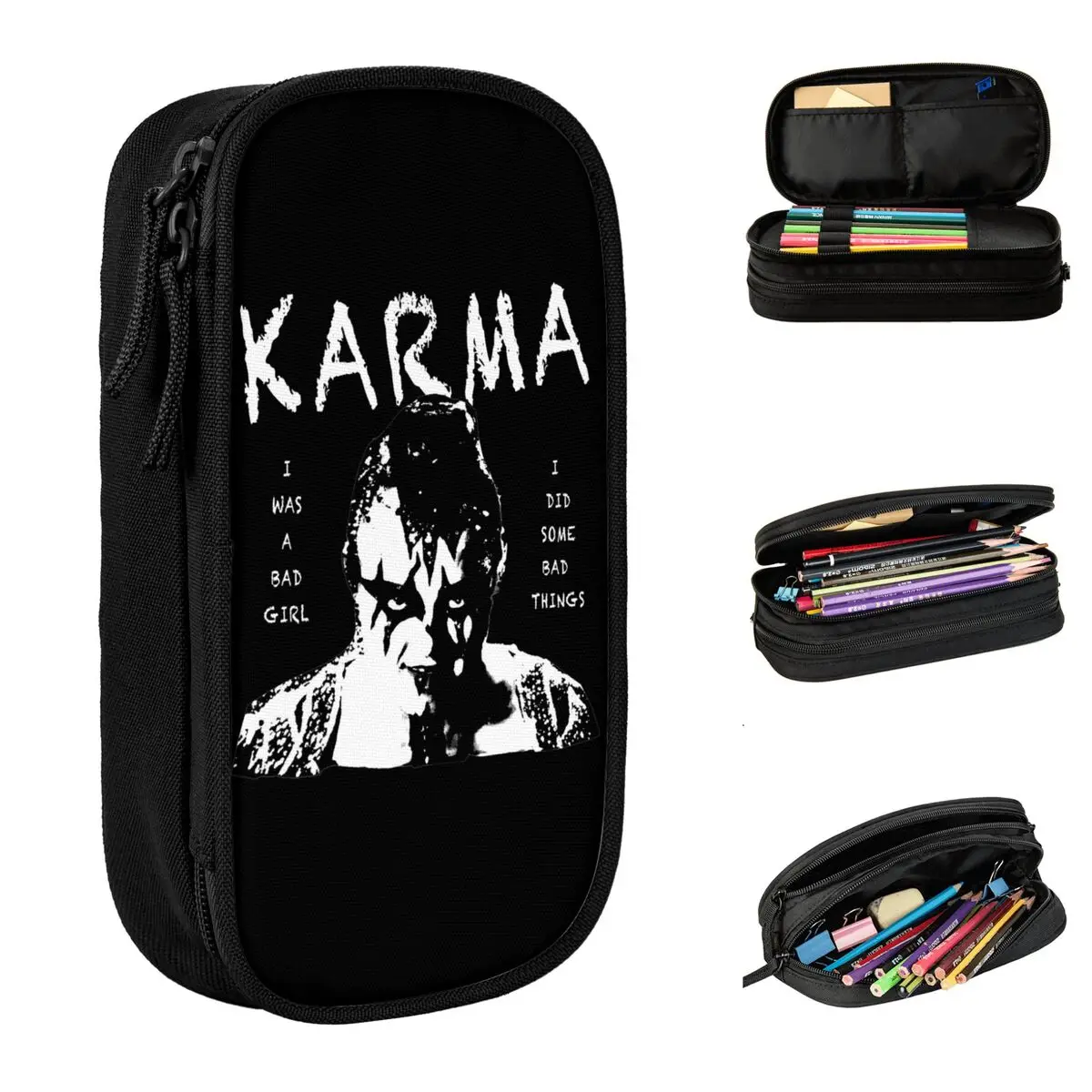 New JoJo Siwa Karma Album Pencil Cases Cool Singer Pencil Pouch Pen Kids Big Capacity Bag School Supplies Gift Stationery