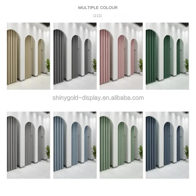 custom.Telescopic Rod Changing Locker Room Fitting Room Curtain Partition Clothing Punch-Shade Curtain Cloth