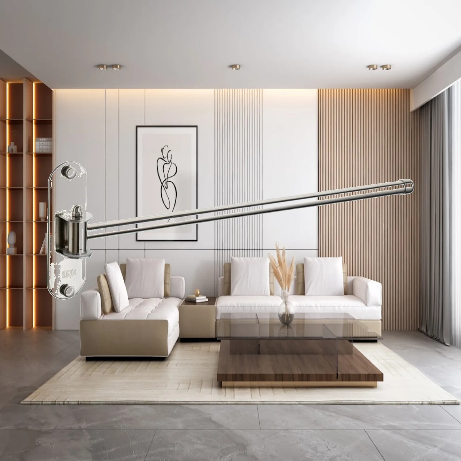 Wall Mounted Bathroom Hanger Stainless Steel Towel Holder Rotating Arm Compact Towel Bar for Small Spaces