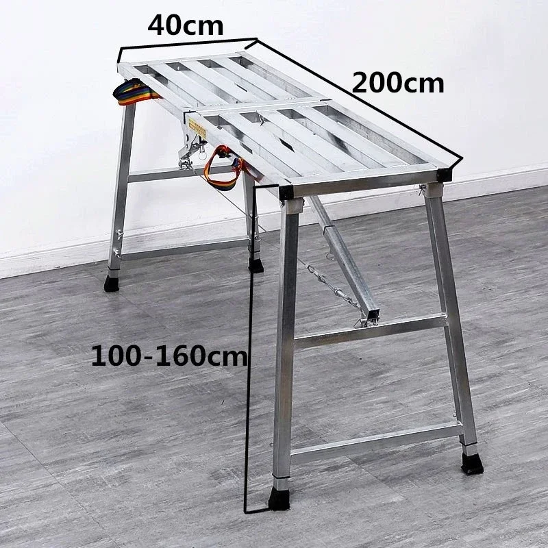 Foldable Steel Scaffolding, Portable Elevated Work Platform, Household Decoration Construction Workbench