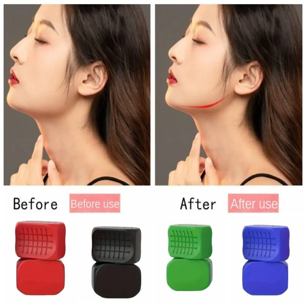 2PCS 30/40/50/60Lbs Jaw Exerciser Food Grade Silicone Durable Face Fitness Ball Tear Resistance Portable Jawline Trainer Jawline
