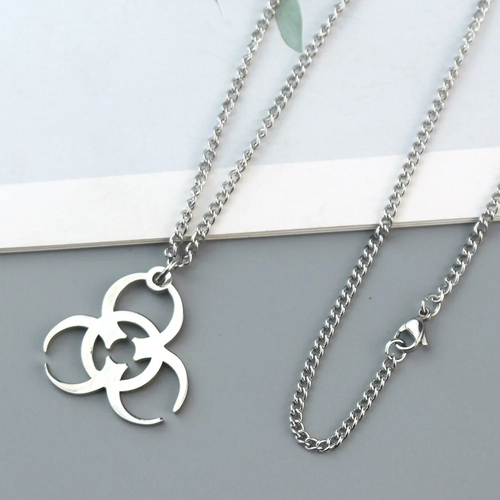 Necklace Trendy Men And Women INS Street Punk Hip-Hop JewelryNew Stainless Steel Biochemical Logo Pendant