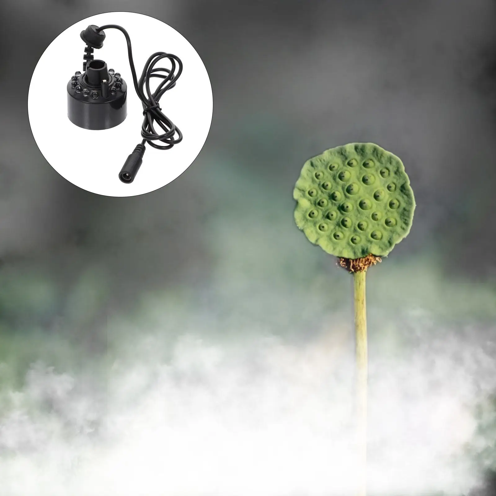 1Pcs Mist Maker Creative Lamp Fog Maker Black for Fish Tank Pond Rockery Aquarium Fountain LED Light Fog Sprayer Low Noise