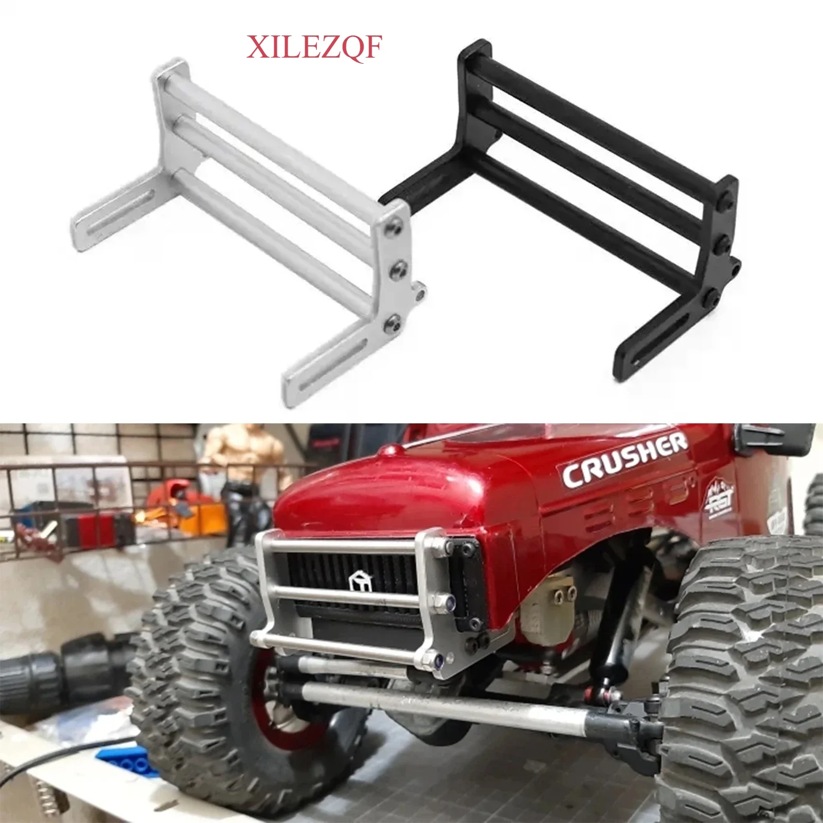 

RC 1Set Metal Front Bumper Universal For 1/10 RC Car TRX4 SCX10 Rock Crawler TRX-4 SCX-10 90046