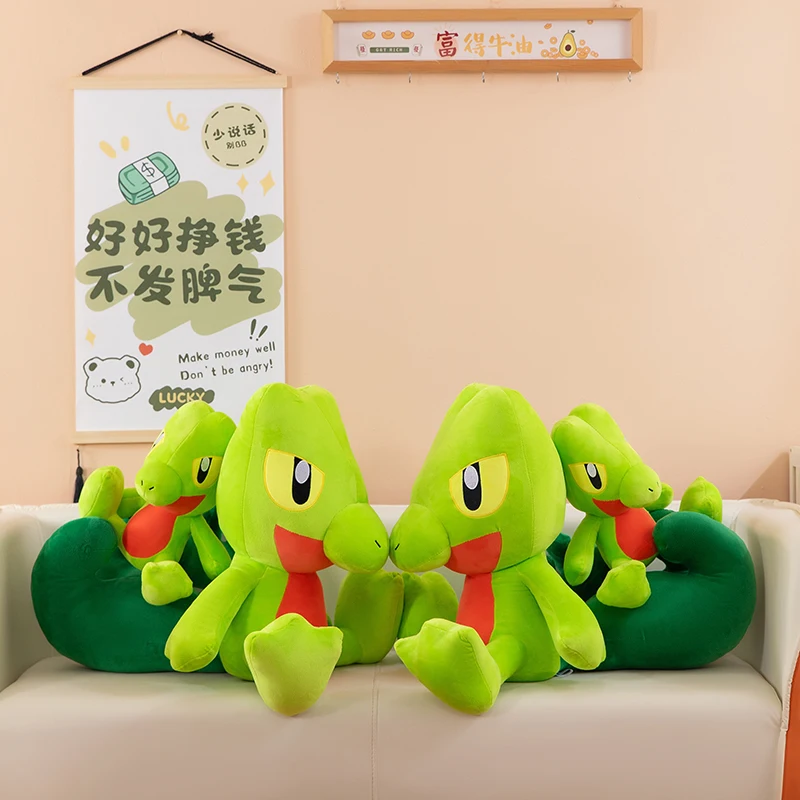 Pokemon 35-60cm Treecko Plush Toys Stuffed Dolls Cartoon Cute Dolls Kawaii Birthday Christmas Gift for Kids Friends Collection