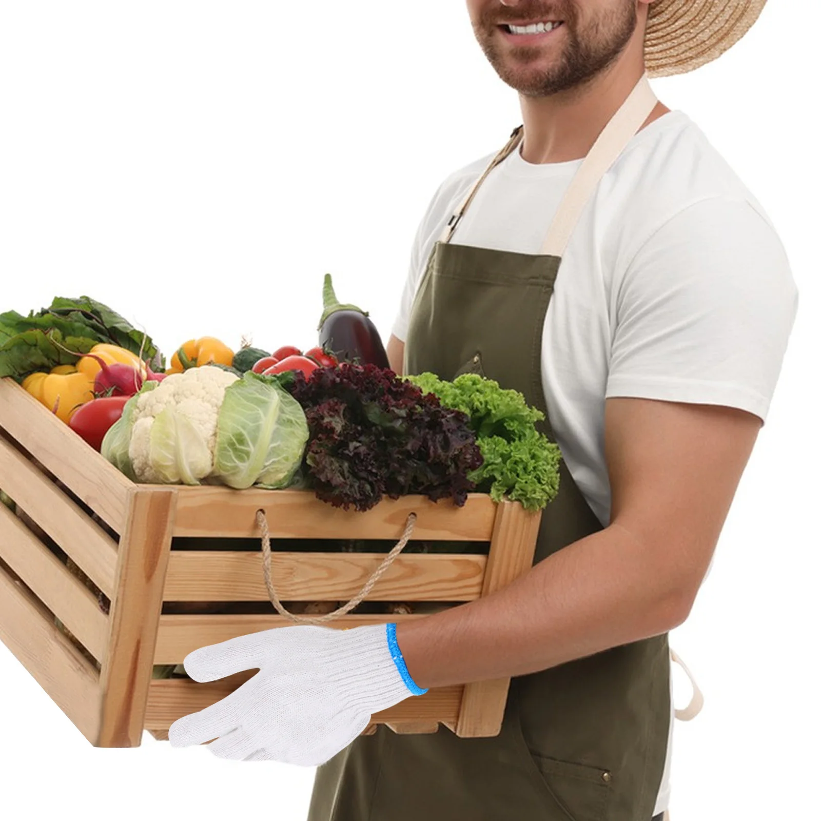 20 زوجًا من قفازات العمل القطنية غير القابلة للانزلاق، قفازات البستاني الناعمة المريحة والخياطة الدقيقة، متينة للأنشطة المختلفة #1