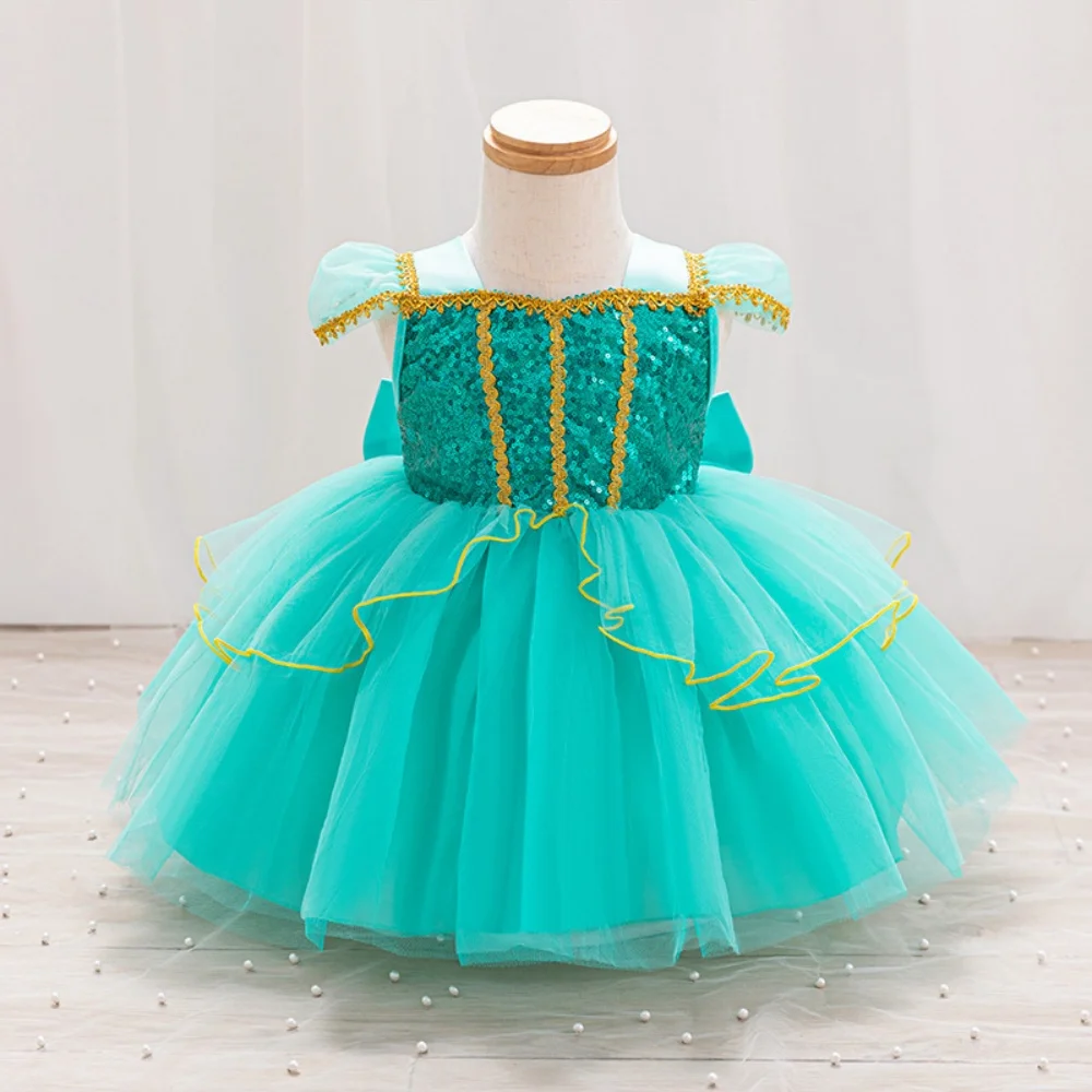 Mädchen Prinzessinnen-Partykleid Kleinkind Puffärmel Festliches Kleid Verschiedene Stile Größen 0-3T für Besondere Anlässe – Detail 4