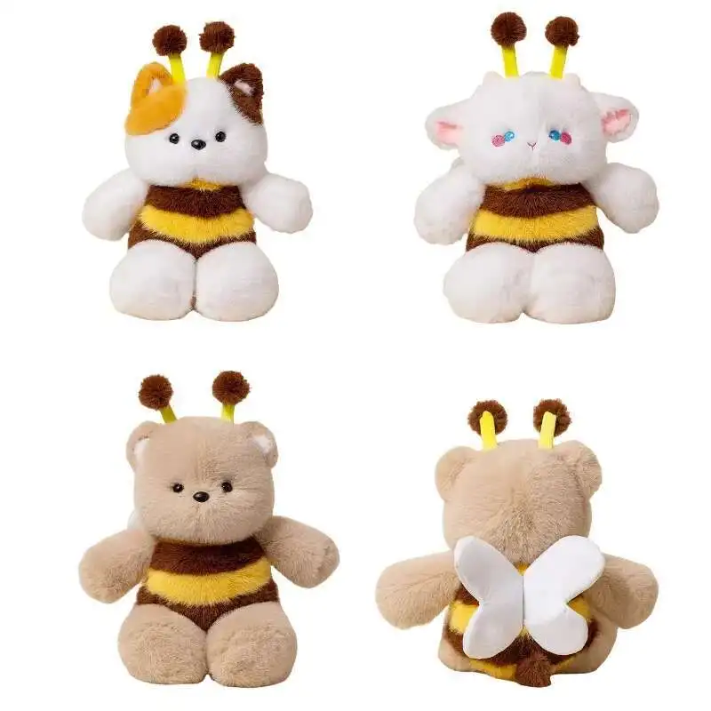 

45 см Kawaii Bee Animal Series плюшевая игрушка милый пчелиный медведь, пчелиный кот, пчелиная овца плюшевая кукла мягкая пушистая игрушка детский подарок на день рождения и праздник