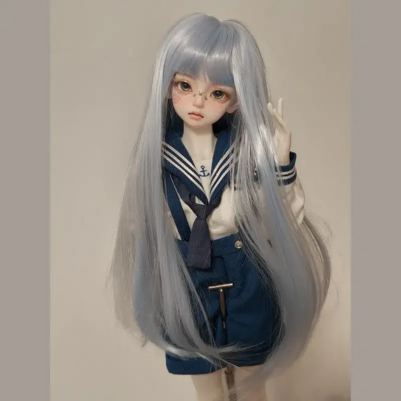 

1/3 1/4 1/6 Doll's Wig for 60/45/30cm Bjd Doll Dress Up Toys Long Straight Hair with Bangs Play House Doll Accessories, No Doll