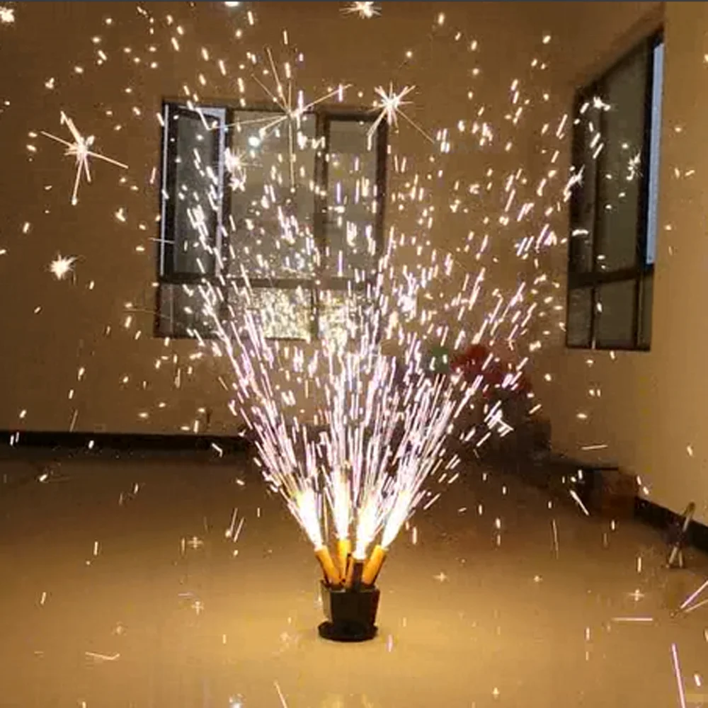 Rotating Cold Fountain Spark Ignition System Remote Control Stage Spark Machine for Wedding Party DJ Club Stage Effect