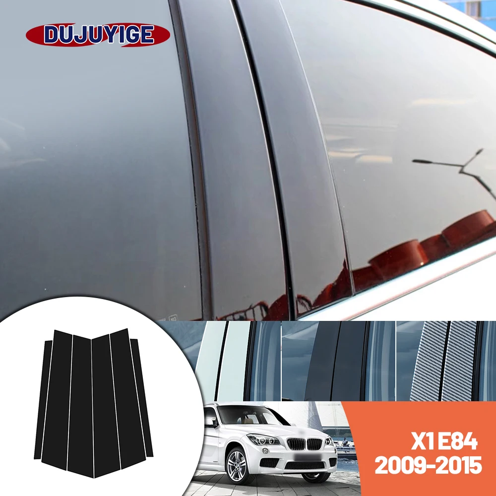 

Bright black carbon fiber door and window B C Pillar sticker suitable For BMW X1 E84 2009-2015 2010 2011 2012 2013 2014