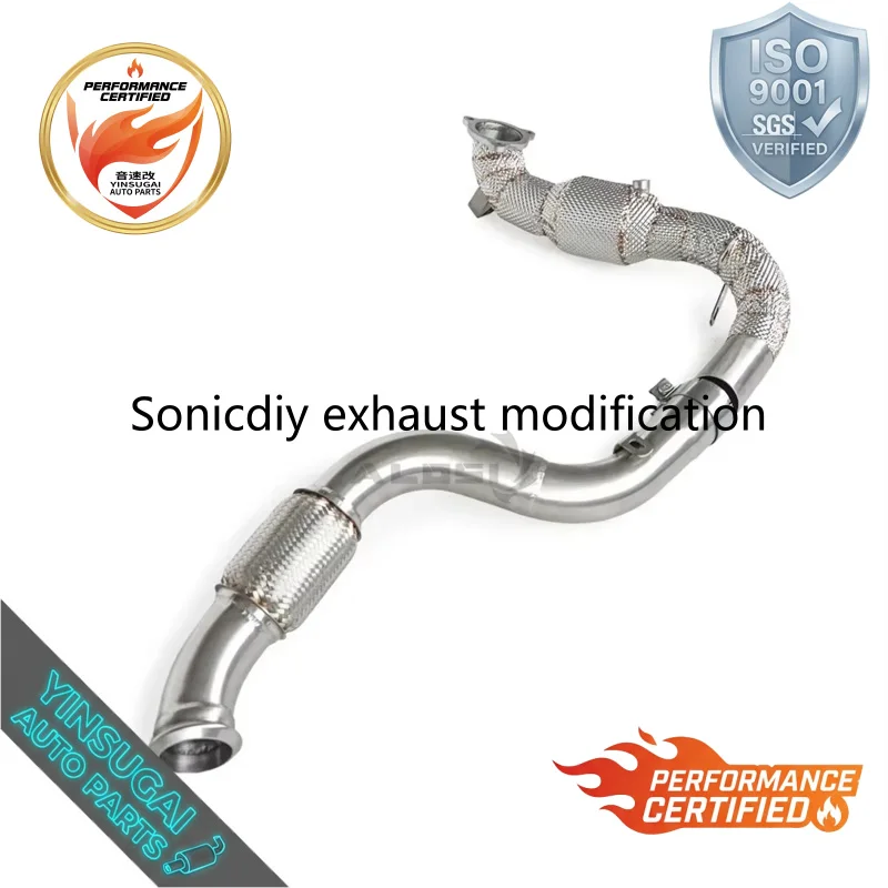 Cuski High Flow Heat Insulated Catted Downpipe For Mercedes B180 B200 W246 M270 1.6T 2012-2015 SS304 Perfect Fit view 4