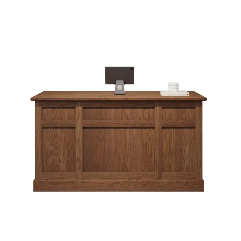 Brown Counter Reception Desks Beauty Aesthetics Business Salon Reception Desks Commercial Indoor Bancone Da Reception Furniture