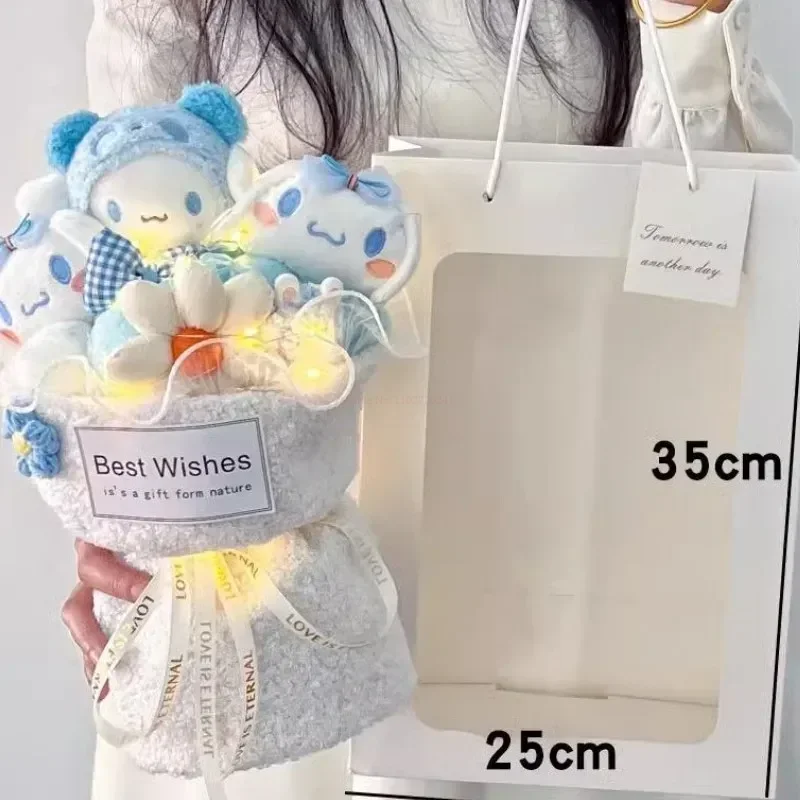 Sanrio pluszowy Cinnamoroll Kuromi moja melodia bukiet pluszak lalki z kreskówek pluszak zabawki walentynki prezenty urodzinowe z okazji ukończenia szkoły