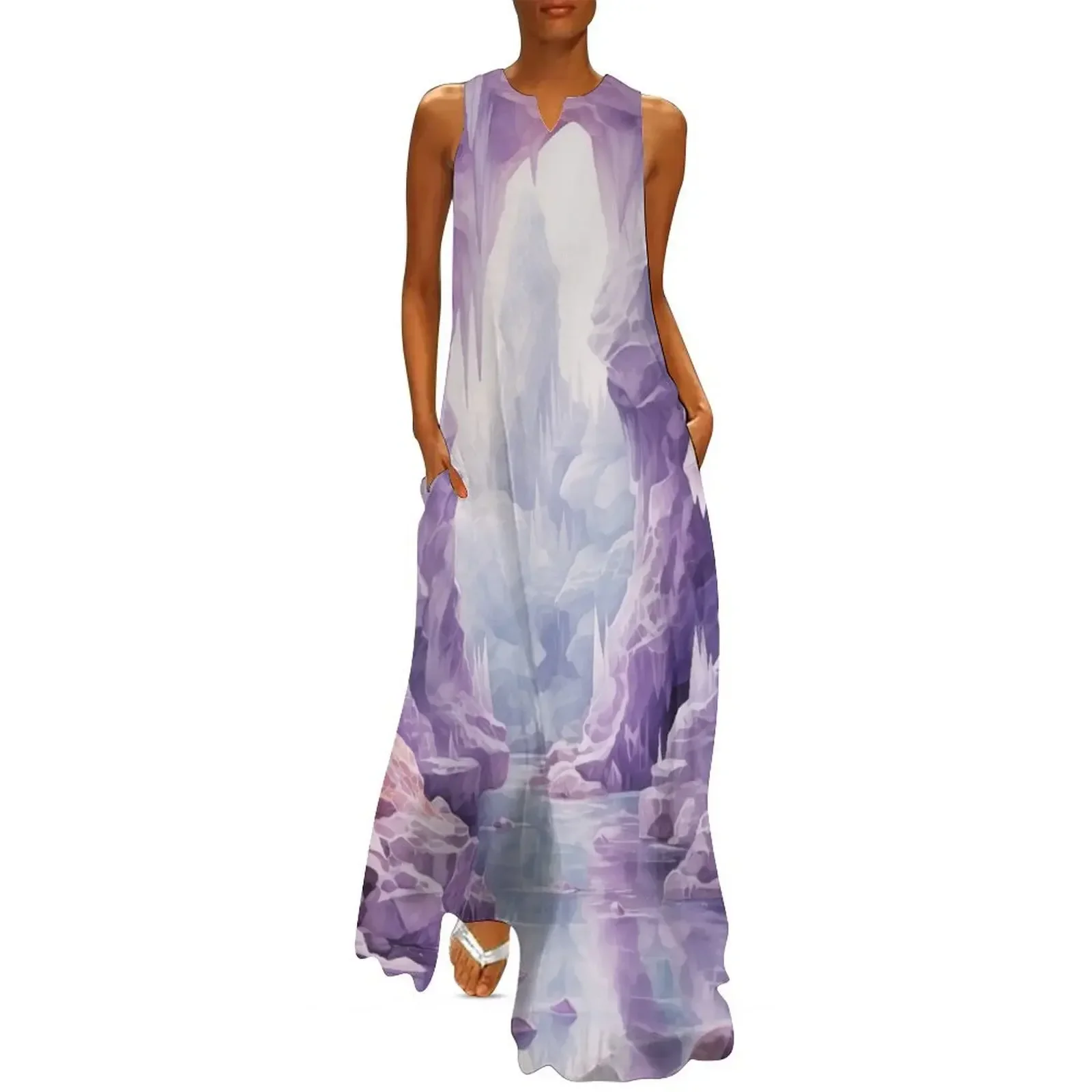 

Divine crystal cave in Amethyst. Long Dress Women's long dress evening dress ladies long sleeve birthday