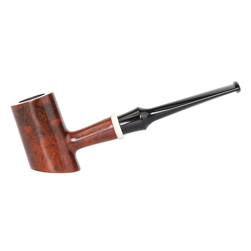 MUXIANG Briar Wood Hammer Shape Handmade Straight StemTobacco PipeSmoking Accessory with 9mm Filters 10 Cleaning Tools aa0442S-1