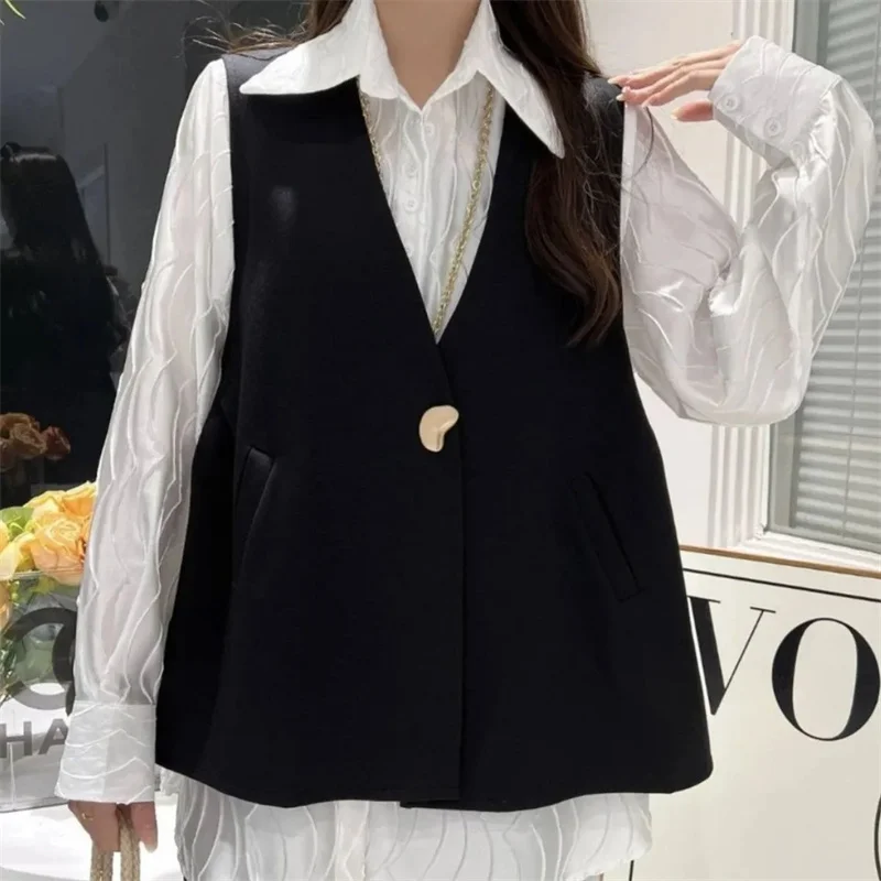 

Женский однотонный жилет среднего возраста, стандартный жилет без ватина, 2025 г., специальный счетчик