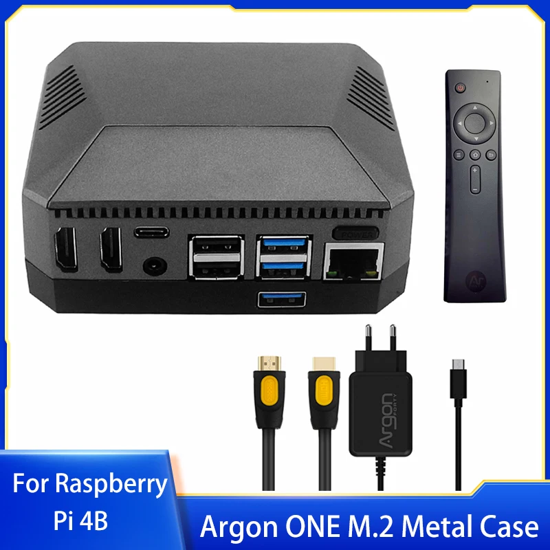 

Алюминиевый корпус Argon ONE M.2, слот расширения, крышка GPIO, охлаждающий вентилятор для Raspberry Pi 4, модель B