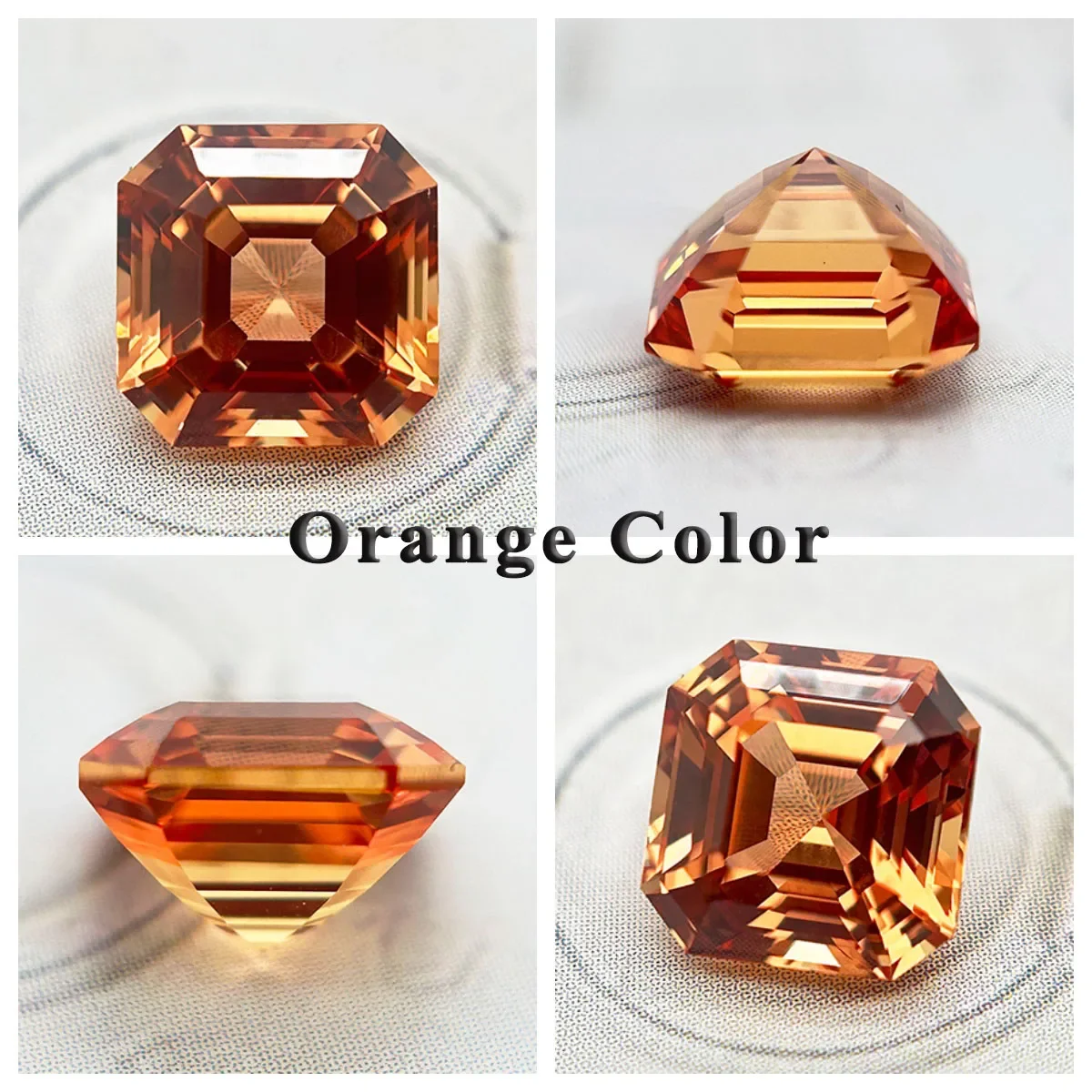 Laborgezüchteter Saphir im Asscher-Schliff, Sakura-Rosa Farbe, DIY-Anhänger, Schmuckherstellung, Hauptmaterialien wählbar, AGL-Zertifikat – Detail 11