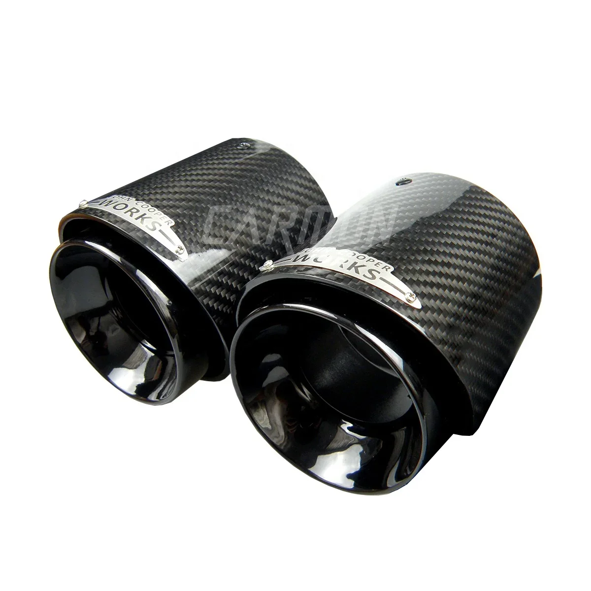 1Piece Mini JCW BlackPipe Carbon Fiber Exhaust Tip Muffler Tips Fit for Mini Cooper F54 F55 F56 F57 F60 R55/R56/R57/R58 Cooper S