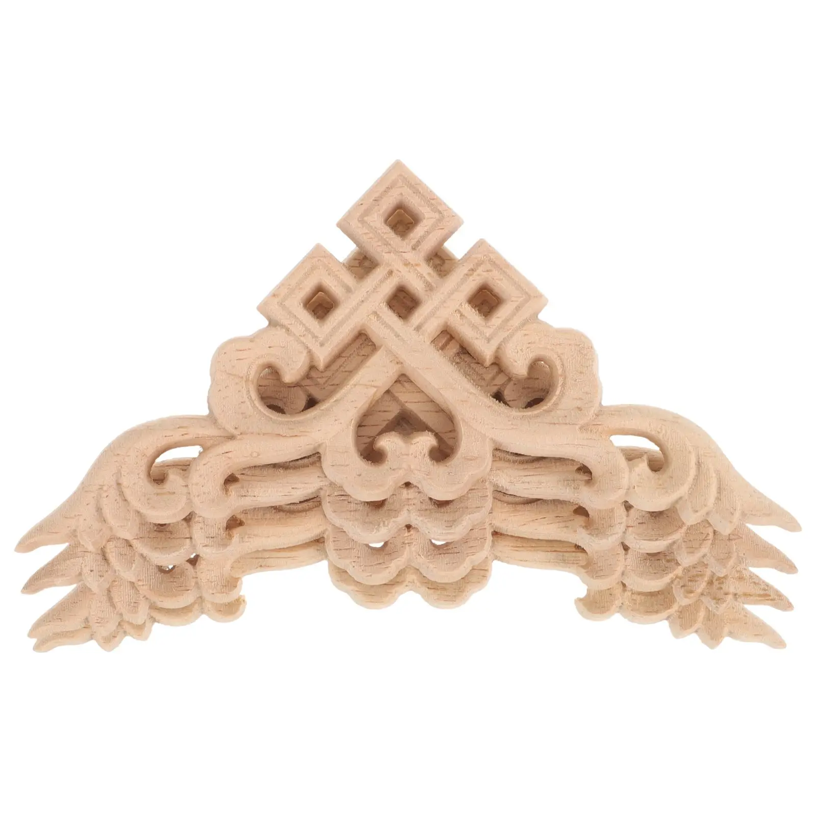 

4 Pcs Wood Corner Applique Carved Decorative Trim Furniture Cabinet Rose Embellishments Wooden Onlay Easy Paint Reliable