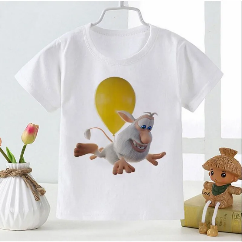 T-shirt blanc doux à motif de dessin animé pour garçons et filles, vêtements de bébé, mode d'été pour tout-petits, haut pour enfants, nouveau style