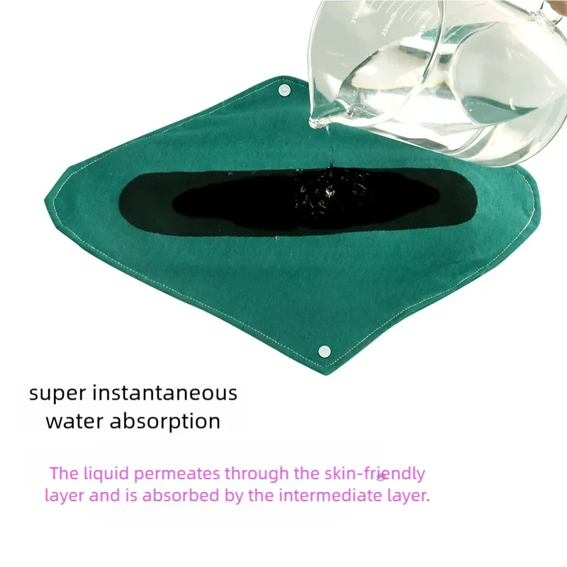 وسادات الحيض القطنية القابلة لإعادة الاستخدام مقاس 18 * 25 سم من AIO - ضغط حراري لا يترك علامات، بطانة من الجرافين، مناديل صحية قابلة للغسل