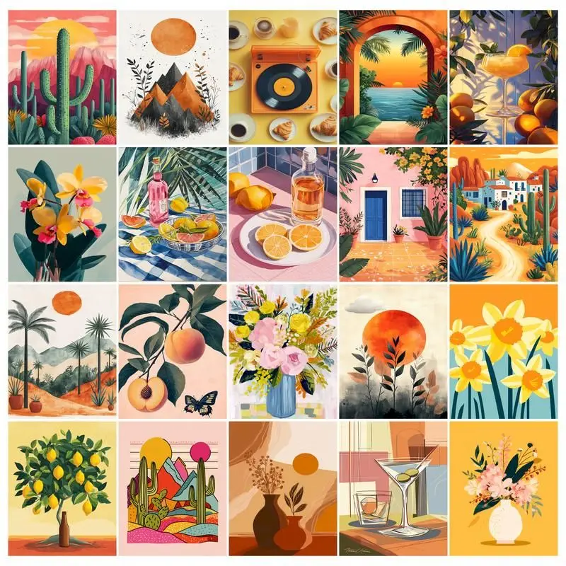

GATYZTORY Painting By Number Flowers DIY Frame Canvas Hand Painted illustration Home Arts Decor Picture By Numbers Unique Gift