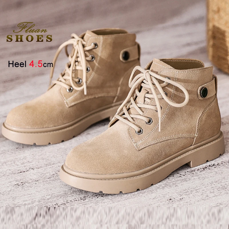 

Новинка 2025, зимние женские ботильоны на шнуровке, короткие ботинки на толстой нескользящей подошве, женские ботинки на платформе, повседневные ботинки в стиле ретро