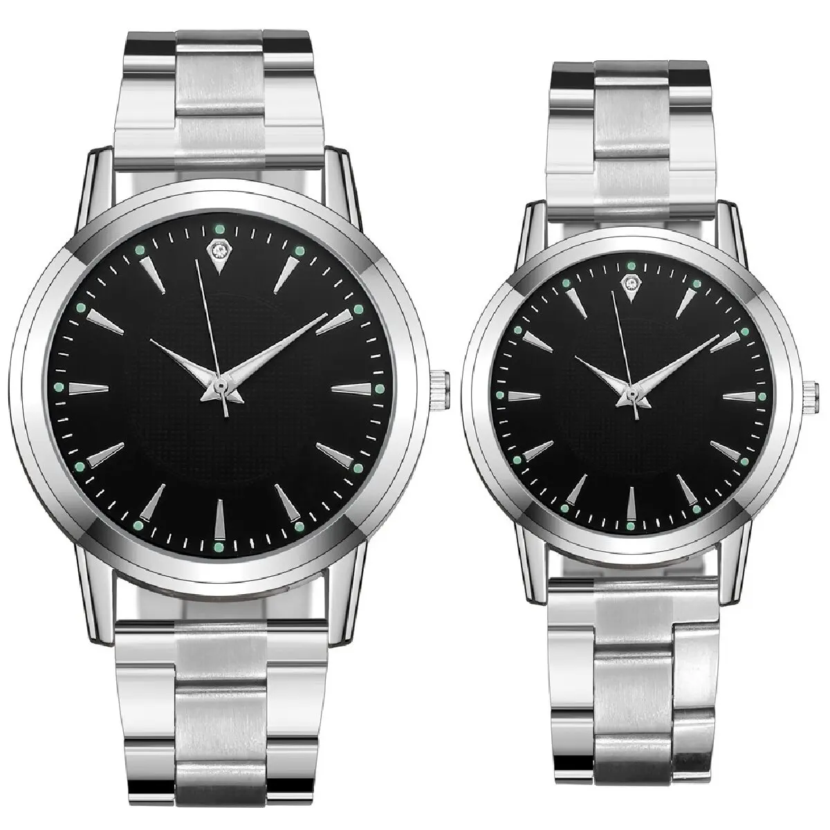 Montre-bracelet à quartz en acier inoxydable pour hommes et femmes, montres-bracelets décontractées d'affaires, mode de couple, luxe