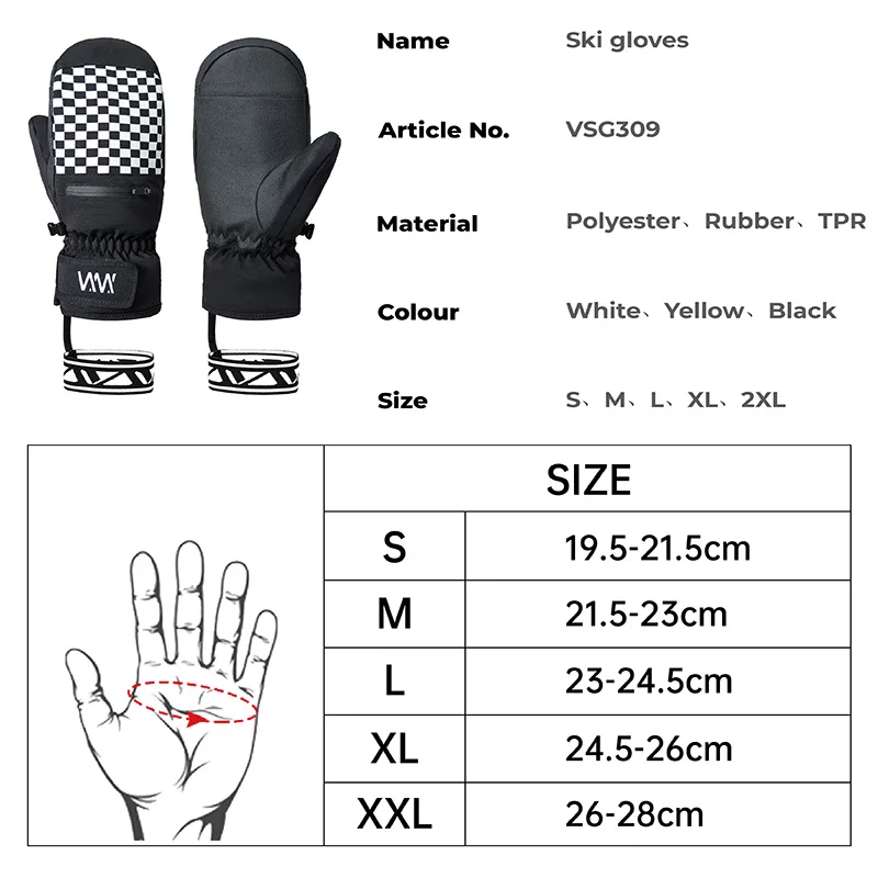 VXW Winter Thermal Outdoor Sports Gloves Women Men Mittens Thicken Ski Gloves Warm Waterproof Snowmobile Snow Gloves