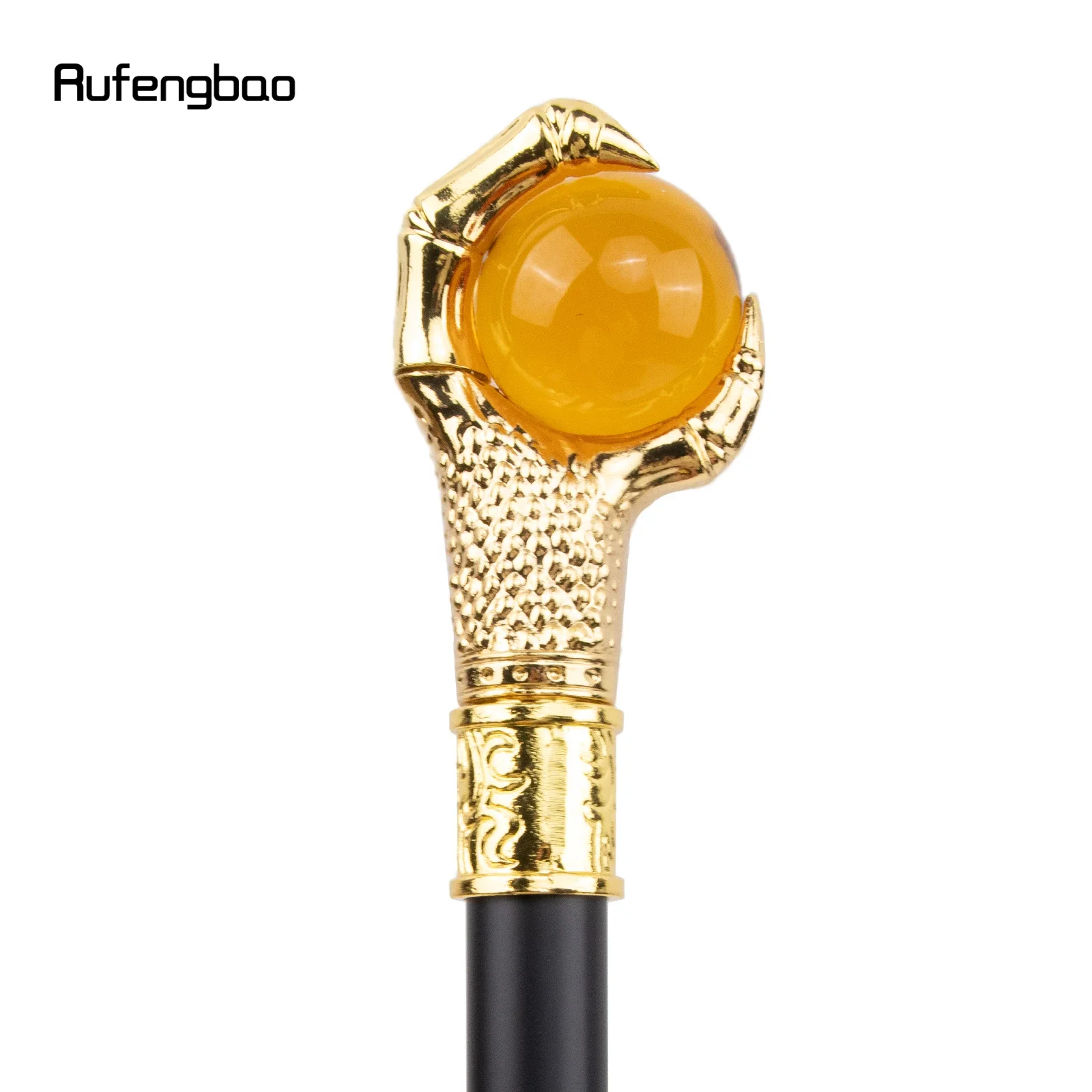 Dragon Claw Grasp Orange Glass Ball Cane Decorative Stick Cane For Halloween For Cosplay And Parties, For Cosplay & Party