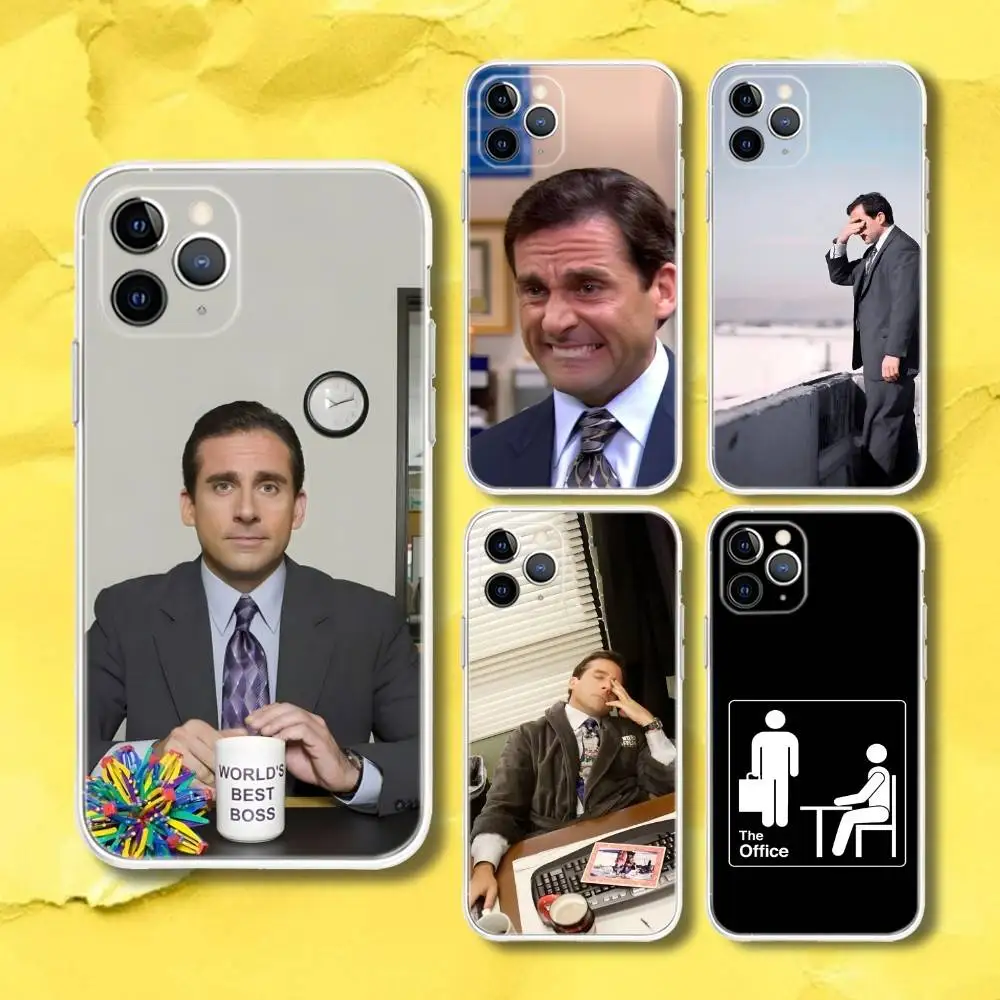 

The O-Office Michael Scott Transparent Phone Case For iPhone 17,13,15,12,11,14,16 Pro Max Mini 7,8 Plus SE4,17E Air Fundas