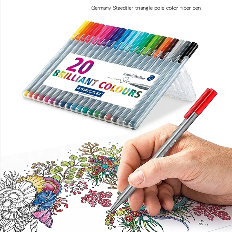 LifeMaster Staedtler Triplus Fineliner Felt Tip Drawing Pen Art Marker 0.3mm Multi Color 334SB