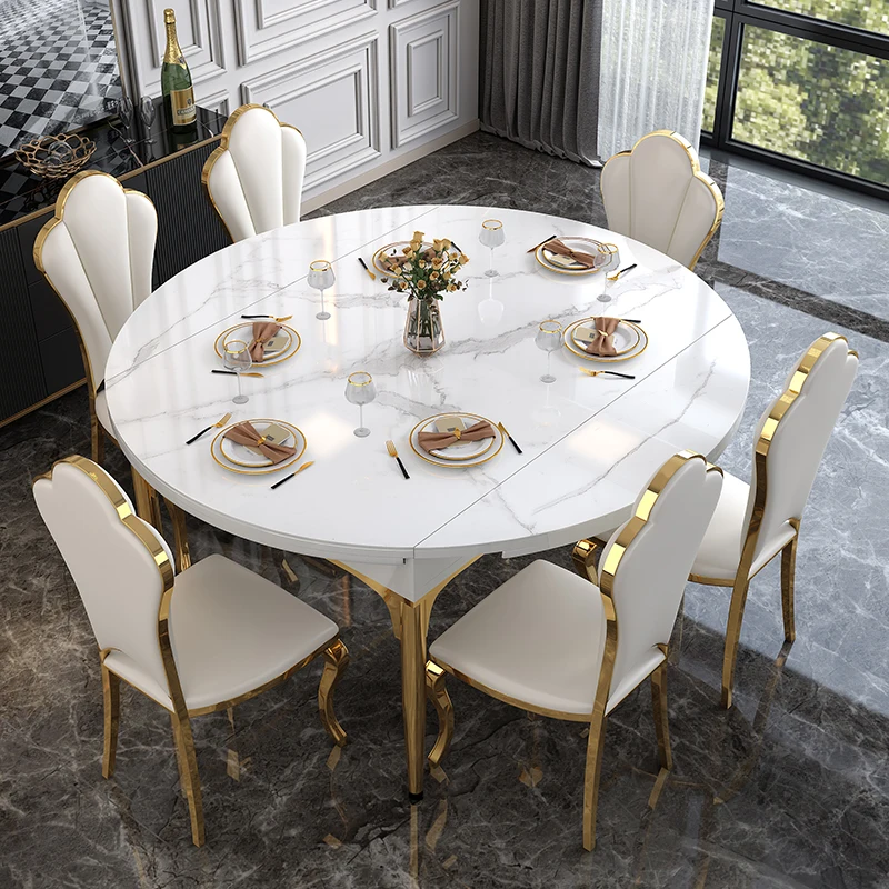 Minimalist Household Dining Table Luxury Modern Family Games Dining Table 6 Chair European Mesas De Jantar Home Furniture